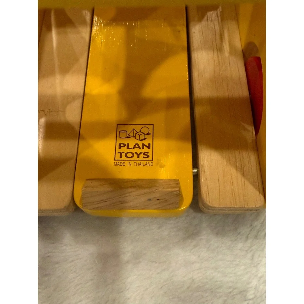 Plan Toys Wooden Pull Along Shape‎ Sorter Truck Yellow Red 032310 Eco Friendly